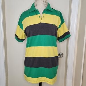 Vintage Petrol stripe polo shirt